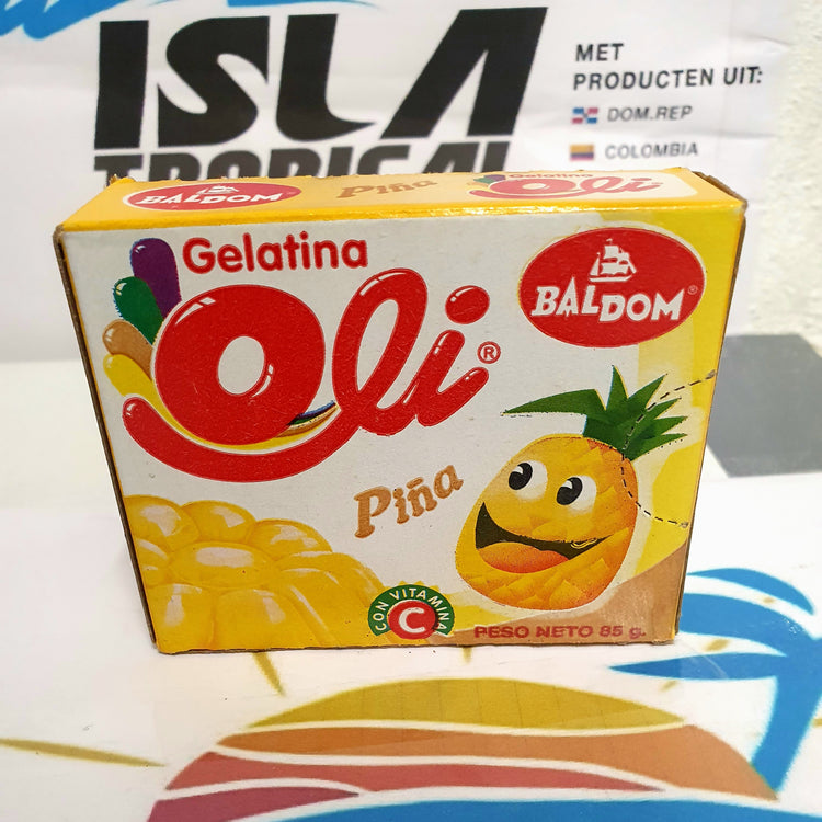 Oli Gelatina piña/ pineapple jelly uit dominicaanse rep merk baldom.