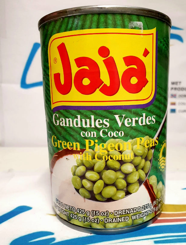 Gandules con Coco marca jaja (425g) Green Pigeon Peas with coconut (425g) 100%dominicano/uit dominicaanse Rep