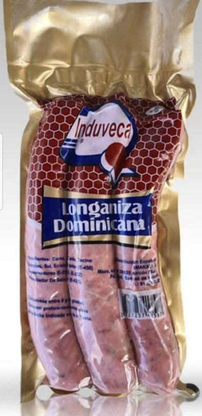 Longaniza induveca Dominicana (450gr)+bolsa de frio /// dominicaanse gekruiden sausage 450gr +Koude zak.