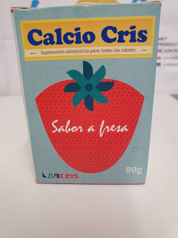 Calcio granulado masticable sabor a fresa( 80g) para todas las edades. rep.dom./
Kauwbaar calciumgranulaat met aardbeiensmaak (80 g) voor alle leeftijden. uit dominicaanse Rep