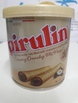 PIRULIN Barquillas Rellenas de Chocolate y Avellanas (Neto 155g).👍/Rolled wafer filled with Chocolate and Hazelnuts