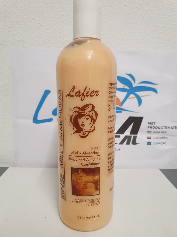 Lafier Rinse miel y almendra (473ml) 100%dominicano/
Lafier Spoelhoning en amandel (473ml) 100% Dominicaans