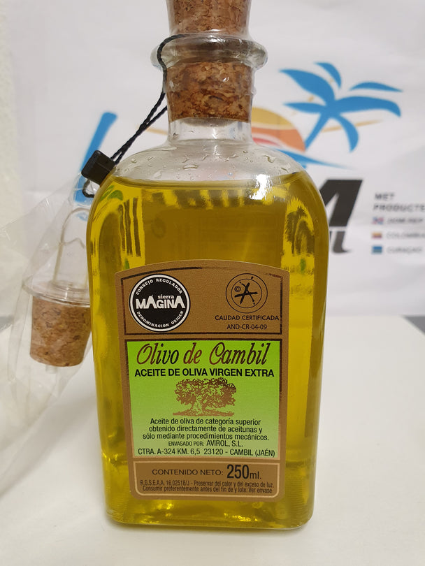 aceite de oliva virgen extra(250ml botella unica.
extra vergine olijfolie