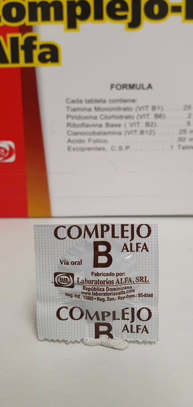 Complejo-B Alfa Dispensador de 250 unidades (PRECIO POR UNIDAD €0,95)pastilla. / Complex-B Alfa Dispenser van 250 stuks (PRIJS PER EENHEID € 0,95)stuk pil