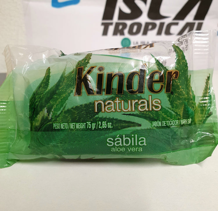 Kinder natural jabon de tocador sabila (75g)/ Kinder Aloë Vera Zeep (75g.) Uit dominicaanse Rep.