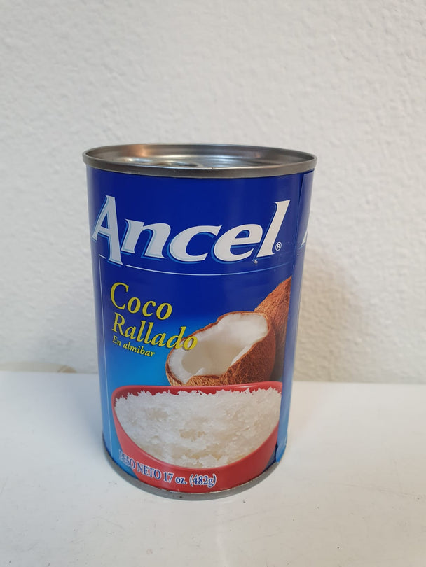 ANCEL COCO RAYADO EN ALMIBAR/GRATED COCONUT IN HEAVY SYRUP (482gr.)👍