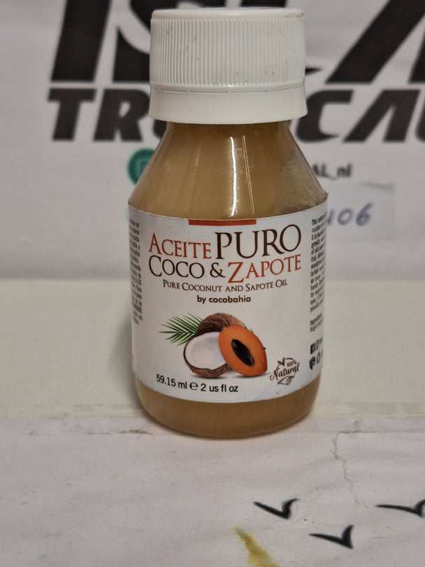 Aceite puro de coco y zapote 100%dominicano (59.15ml) /pure kokos- en zapoteolie uit dominicaanse Rep  (59.15 ml