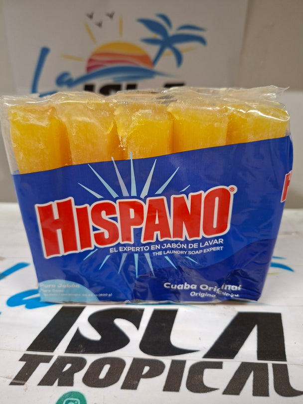 HISPANO JABON DE CUABA BARRAS 5x160gr /LAUNDRY SOAP BARS 5x160gr -(800gr)