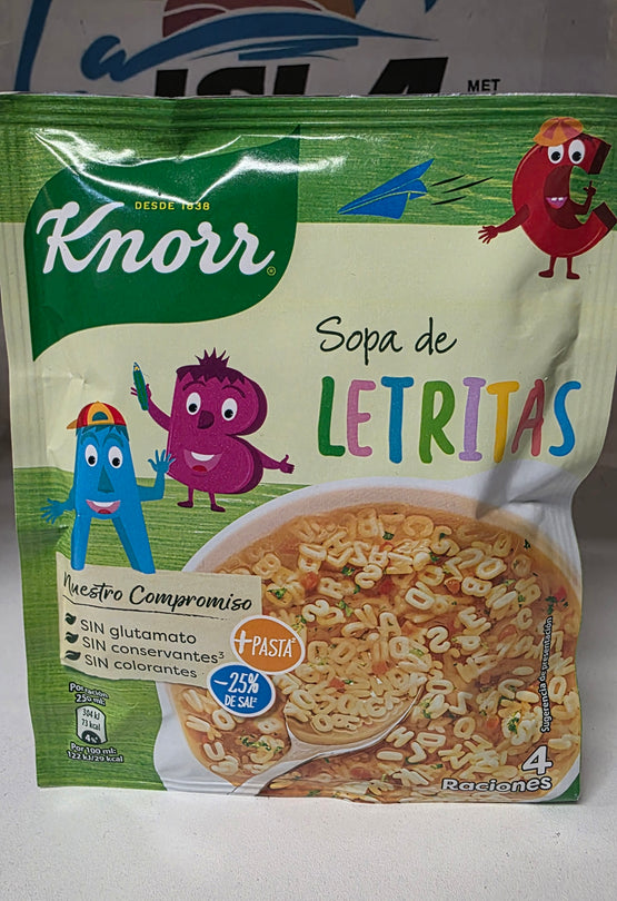 Sobre de sopa con Letras knorr por porcion (250ml) zak lettersoep per portie merk knorr (250ml)