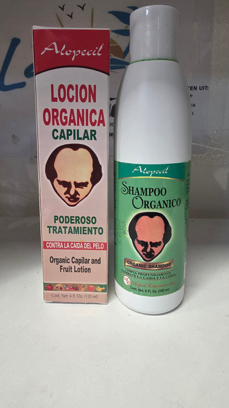 Set de Locion Orgánica capilar+ shampoo,Contra la caida del pelo.(120)ml (+240ml)100%Dominicano  //Set van Biologische haarlotion tegen haaruitval +shampoo (lotion 120ml) (shampoo 240ml) uit dominicaanse rep.