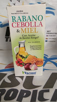 Jarabe antigripal de rabano cebolla y miel 100%Dominicano//