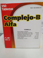 Complejo-B Alfa Dispensador de 250 unidades (PRECIO POR UNIDAD €0,80)pastilla. / Complex-B Alfa Dispenser van 250 stuks (PRIJS PER EENHEID € 0,80)stuk pil